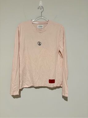 CHNGE‎ Long Sleeve Tee with Peace Logo Light Pink men size small